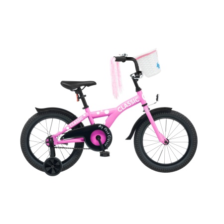 Lasteratas CLASSIC 16" GIRL + valge korv roosa